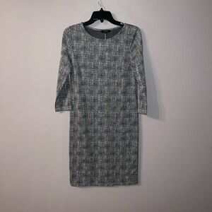 NWOT Light gray and black long sleeve long dress European 36 medium Greenpoint